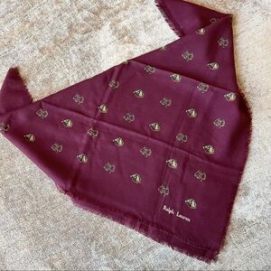 Ralph Lauren Equestrian Burgundy Scarf